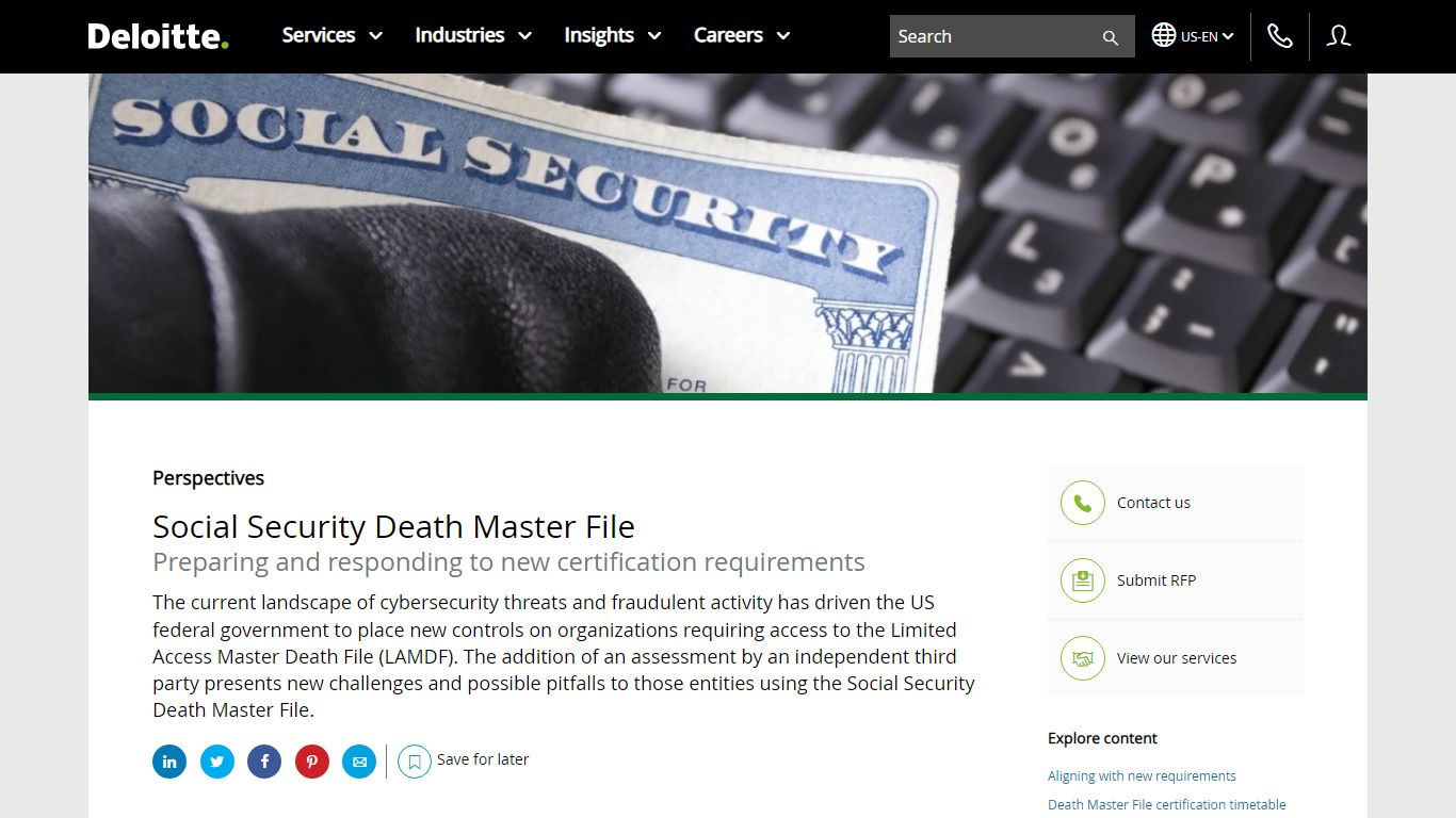 Social Security Death Master File - Deloitte United States